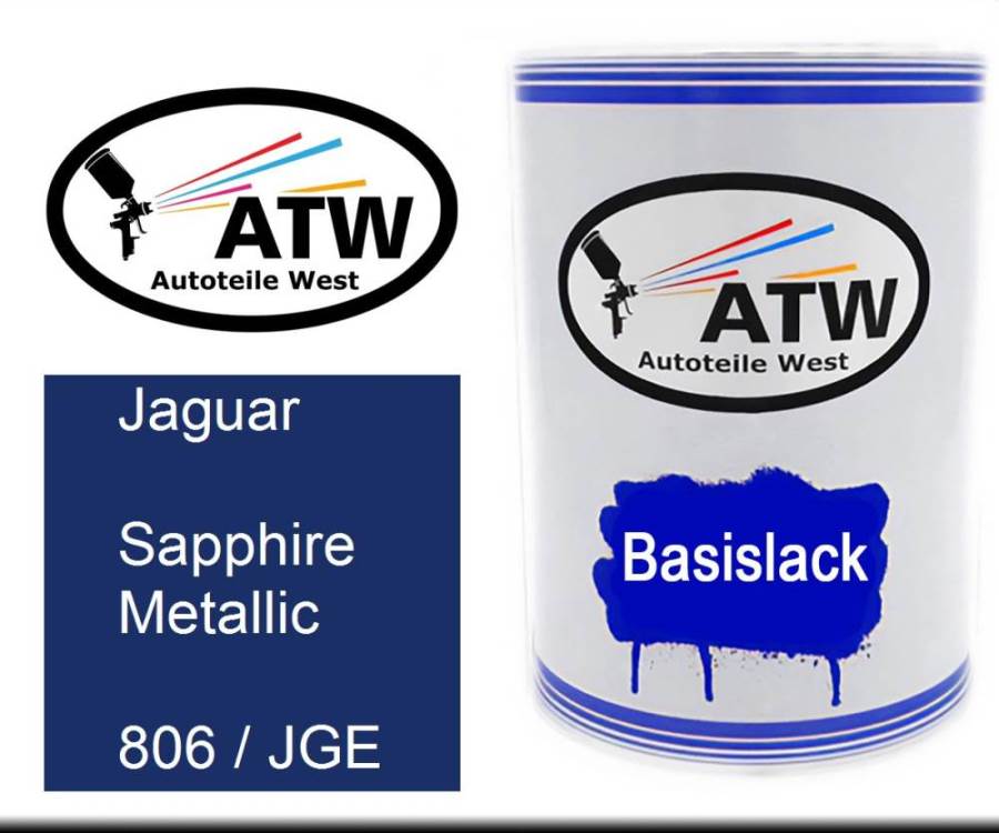 Jaguar, Sapphire Metallic, 806 / JGE: 500ml Lackdose, von ATW Autoteile West.